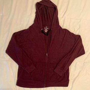 American Eagle, Burgundy, light weight, zippered jacket. Size Large